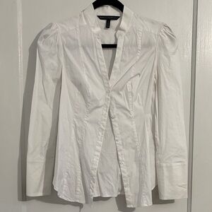 White House Black Market White Button Down Top